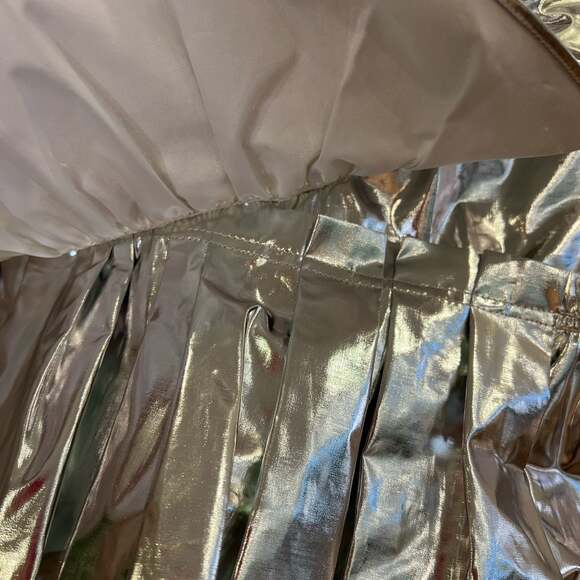 NWT Isabel Marant Silver Metallic mini skirt ruffle cotton size 34 FR 20753332 - Picture 8 of 16